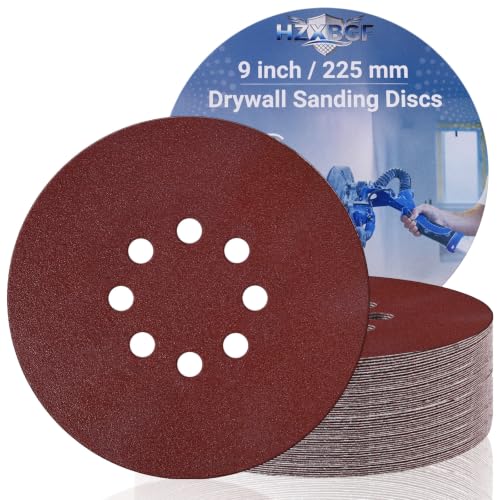 20 PCS 9 Inch 8 Hole Sanding Discs, 120 Grit Hook and Loop Round Sandpaper - color: 120Grit 20PCS