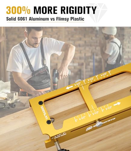 Door Hinge Jig Kit, Router Template for 2.5"-5" Hinges with Storage Case - style: Door Hinge Jig with Chisel