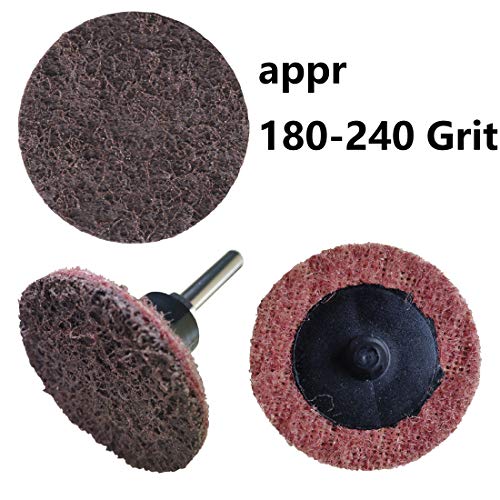 Sanding Discs 50PCS 2-Inch Quick Change Surface Conditioning Set with 1/4" Holder – Red, Blue, Green, Brown, Khaki Discs – 80 to 400 Grit for Rust, Paint, Burr, and Surface Removal – Fits Die Grinders