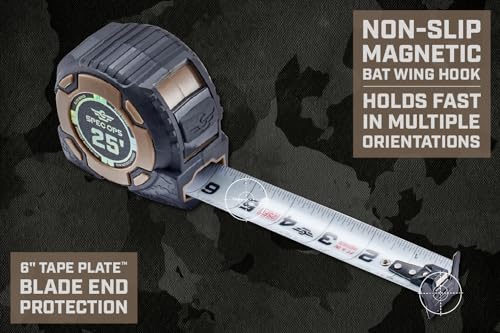 Spec Ops Elite Heavy Duty Tape Measure, Premium, 1.25" Blade, 25' Magnetic - color: Magnetic, size: 25-Foot
