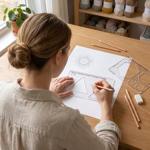 Fibonacci 6" 9-Piece Drawing Template Set, Golden Ratio Stencils - style: Set - All CLPA Fibonacci Templates