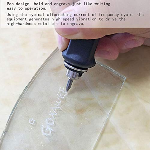 Electric Engraving Engraver Pen, Carve Wood Metal Glass Stone Jewelry Lettering with Tip Bit Suitable for EU 220V