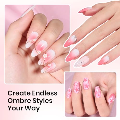 Beetles 150Pcs Soft Nail Sponges for Ombre, White Nail Sponge - color: C- Multicolor-150