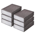 6 Pcs Sanding Sponge, 120-180 Grit, Wet Dry, Four Sided, Gray - size: Medium #120-180