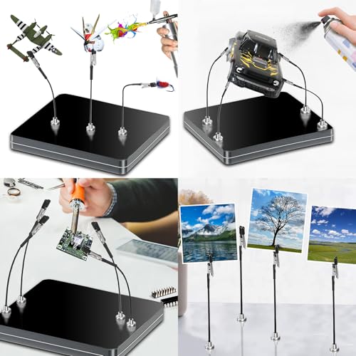 Metal Painting Stand Base Holder, 20 PCS Magnetic Bendable Alligator Clip - color: Black, size: L