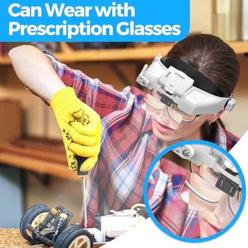 COYLAPY Magnifying Glasses with Light, 1X-14X for Crafts & Hobby - color: White