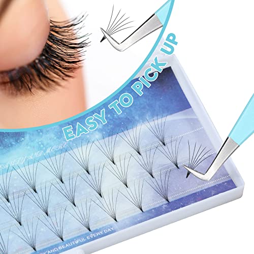 Ms.Queen Eyelash Extension Tweezers Set - Fiber Tip Isolation & 90 Degree Mega Volume Tweezers, Blue - style: 2Pcs Tweezers Set A