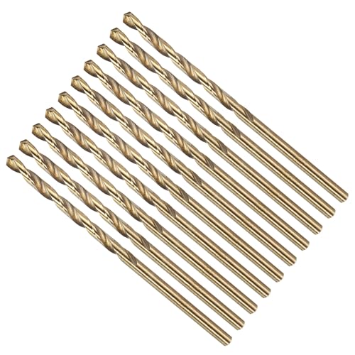 METALLIXITY Micro Drill Bit #43 10Pcs 4341 HSS Small Bits 118° Gold Finish - size: #43 (2.261mm)