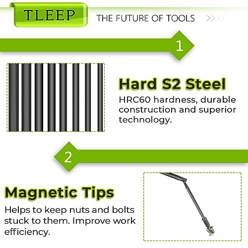 1/4 Inch 100mm Long Allen Wrench Drill Bits with 1/4" Quick Change Bit Driver, Sae Hex Screwdriver Set, Magnetic Allen Key Drill Bit Set 5/64"-5/16" S2 Steel Allen Socket Set for Ikea Furniture - size: Set 9: 5/64" to 5/16"