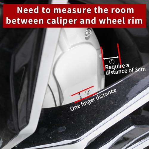 White Brake Caliper Covers Compatible with Tesla Model Y Accessories，Mode Y Long Range 2020-2026, 19 20 Inch Wheel Hub Front and Rear Brake Caliper Covers - color: White