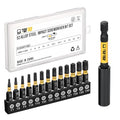 TGFTGF Impact Torx Bit Set 14PCS (TT7-TT40), 1” S2 Steel Security Torx, Tamper Proof Torque Star Bit Set with Magnetic CNC Machined Tips, Impact Screwdriver Bits with Extension Bit Holder Storage Case - size: 1" *13+1PCS