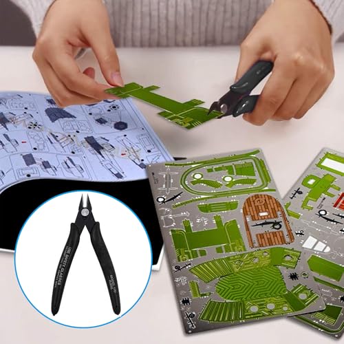 Micro Wire Cutters Precision Flush Cutter Pliers for Jewelry Making Electronics Craft 5 Inch Mini Side Cutting Nippers for Zip Ties Plastic Models and Hobby Projects Black