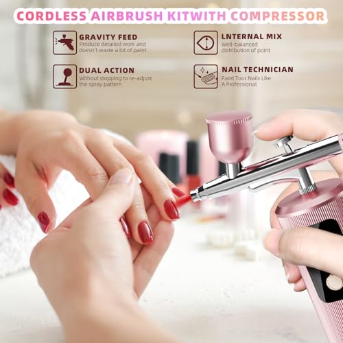 Airbrush Kit with Compressor 48 PSI High-Pressure,Non-Clogging Airbrush Set