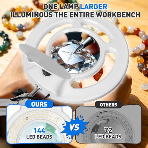KIRKAS Magnifying Glass with Light, 2,200 Lumens Magnifying Lamp 12X - color: White 28in