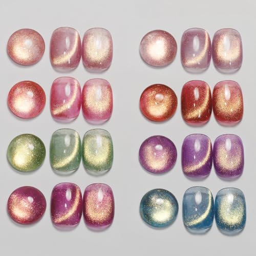MIZHSE Cat Eye Gel Nail Polish, Dreamlike Magnetic Gel Polish Set 8 Colors - color: Dreamy Eden Cat Eye Gel