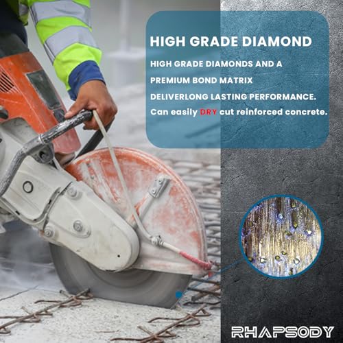RHAPSODY 16Inch Laser Welded Diamond Saw Blade Segmented General Purpose - size: 16''