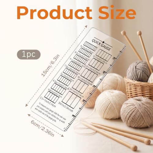 Crochet Gauge Measuring Tool, Quick Gauge Ruler for Knit and Crochet