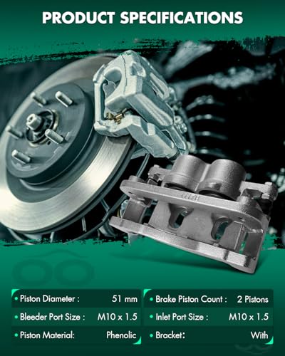 SCITOO Front Right Disc Brake Caliper With Bracket 18B4918A Silver - size: Front Passenger[18B4918A]Silver