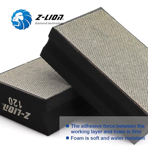 Z-Lion Diamond Hand Polishing Pads Electroplated Grit 120 for Glass Stone - color: 4 Pcs Set, size: GRIT 120