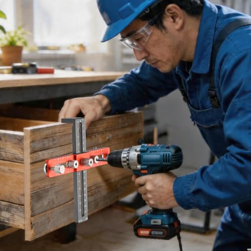 HARFINGTON Adjustable Cabinet Hardware Jig Cabinet Handle Template Tool - color: Orange