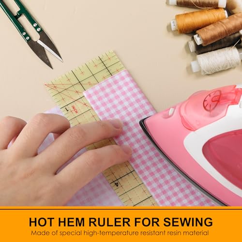 Hot Hem Ruler, 10x2.5inch Rectangular Ironing Ruler, Heat Resistant, Non-Slip, Sewing Tools for Quilting, Patchwork, DIY Craft Supplies - size: 10x2.5 inch (Single)