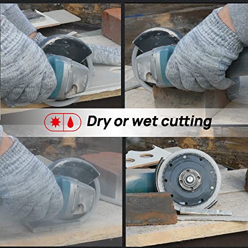 DT-DIATOOL Diamond Tile Blade 7 Inch 2pcs Diamond Turbo X Mesh Rim Segement Circular Saw Blade for Procelain Ceramic Stoneware Marble Granite Fits 5/8"-7/8" Arbor - size: 7 inch