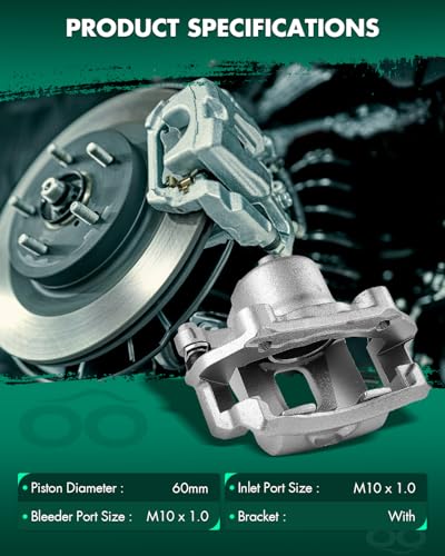 SCITOO 19B957A Front Right Disc Brake Caliper w/Bracket 1PC Single Piston - size: Front Passenger[19B957A]