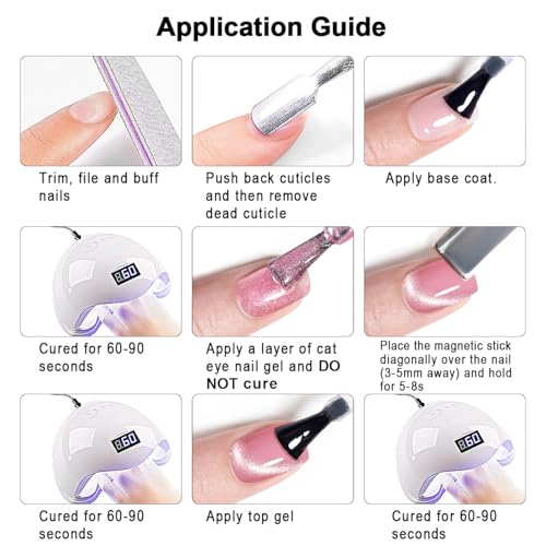 RARJSM Magnetic Cat Eye Gel Nail Polish Nude Purple Pink Silver Glitter - color: Nude Purple Pink