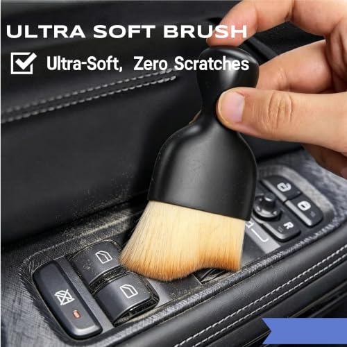Riomh 9 Pcs Car Detailing Brushes Kit, Car Interior Cleaning Supplies with Cleaning Gel