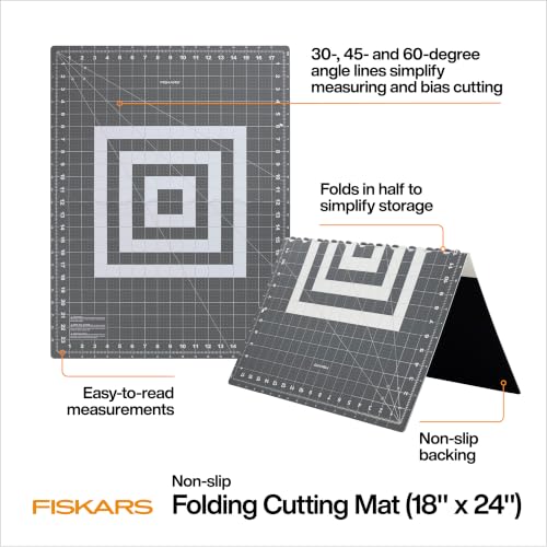 Fiskars 18" x 24" Folding Self Healing Cutting Mat for Travel and Storage - size: 18"L x 24"W