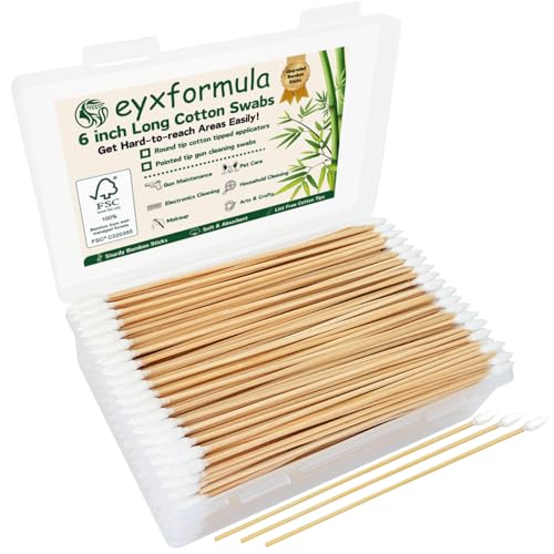 Eyxformula Gun Cleaning Swabs, 6 Inch Pointed Long Cotton Swabs, 400 Pcs - color: 400 ct pointed
