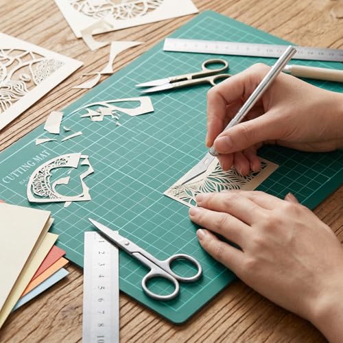50 Pack #11 Hobby Blade Refill – Titanium Coated Precision Craft Knife Blades, Exacto Knife Replacement Blades with Storage Box for Crafts, Hobbies, Scrapbooking, Stencils