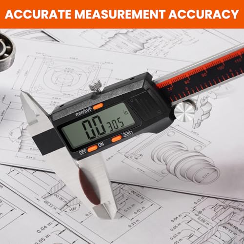 HARDELL Digital Caliper 0-8" Stainless Steel, Inch/Fractions/mm - size: 8 Inch