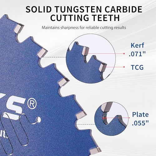 SawWorks 8 Inch 42T TCG Circular Saw Blade for Metal Cutting - size: 8" 42T Metal