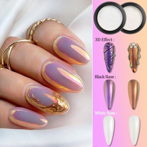 Fcozpjk Chrome Nail Powder Set 24 Colors Gold Silver White Peal Chrome Art - color: Chrome Set 2