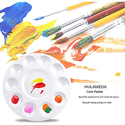10Ps Paint Tray Palette,Plastic Round Pallet for Kids or Pupils to Painting - color: 10pcs