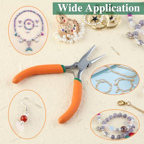 SPEEDWOX 5" Concave Round Nose Pliers for Jewelry Making Dip-Plastic Handle - style: Plastic dipped handle
