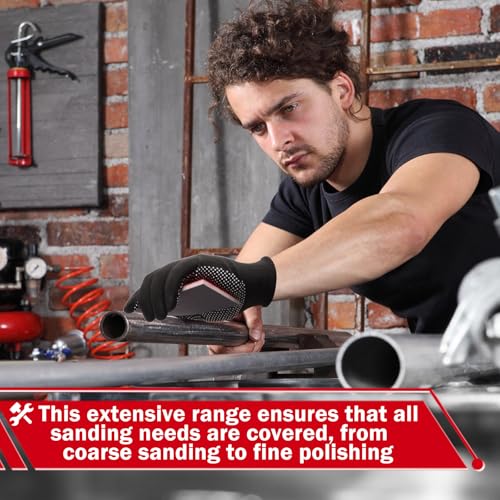 18Pcs Sanding Sponge Set with Gloves, 3 x 4 Inch