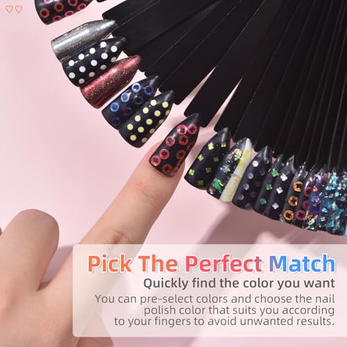 Black Nail Swatch Sticks with Ring 100Tips Nail Polish Display Tips - size: Square 50tips*2