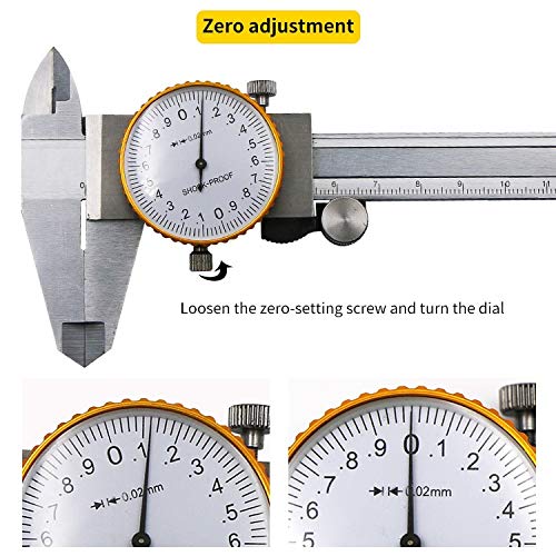 Dial Calipers 15 cm Stainless Steel Vernier Caliper