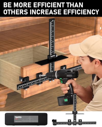 Precision Cabinet Hardware Jig for Woodworking – Adjustable & Durable - color: Black