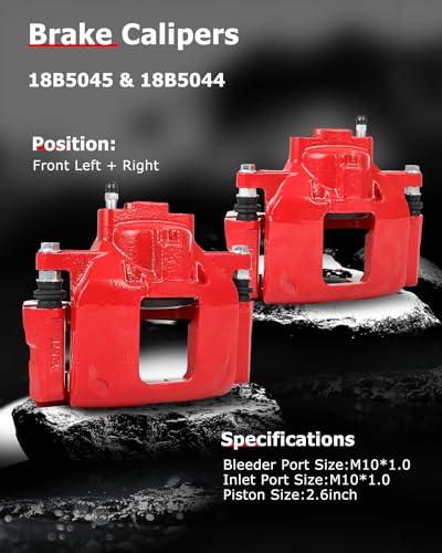 cciyu Front Left & Right Disc Brake Calipers Assembly 18B5044 18B5045 - size: Front[18B5044+18B5045]