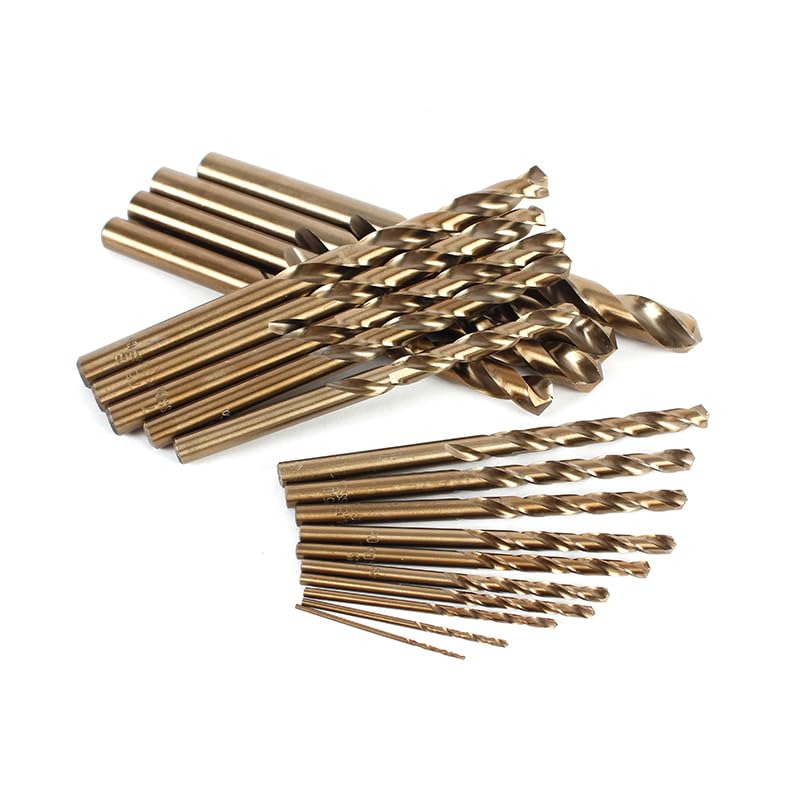 Cobalt Metric Drill bits Set 1mm-10mm/19PCS for Stainless Steel, Hard Metal, Cast Iron, Copper, Aluminum Plastic - style: 1mm-10mm/19pcs