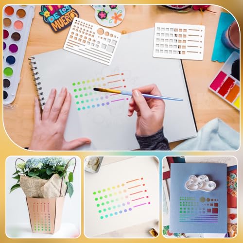 BENECREAT 3Pcs Grid Journal Stencil, Handmade Flexible Record Template, Planner Stencil for Bullet Journaling, Reusable Calendar Planners, Durable Writing & Drawing Tools - style: Rectangle