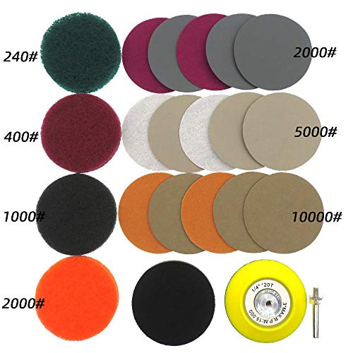 VIBRATITE 21PCS Headlight Restoration Kit, 3" Drill Sanding & Cleaning Kit - size: 21 PCS