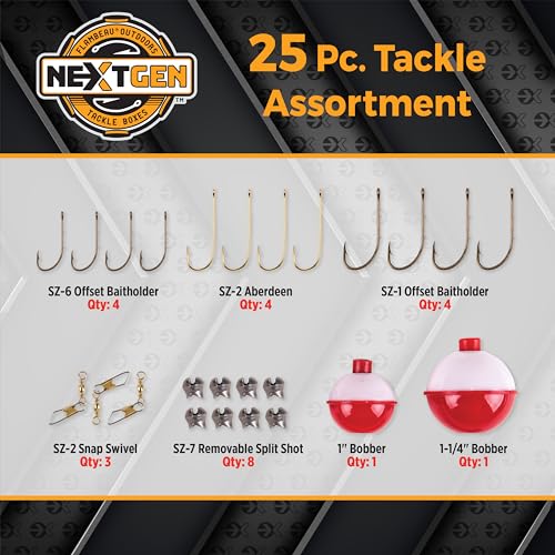 Flambeau Outdoors NextGen 6/0 Tackle Box, 6 Trays, 25-Piece Kit, Dark Gray