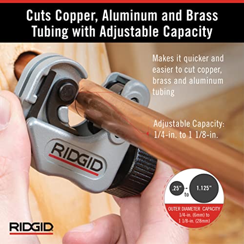 RIDGID Copper and Stainless Steel Tubing Tools Bundle with Reamer and Cutter - size: 1/4" to 1-1/4", style: Reamer + Cutter