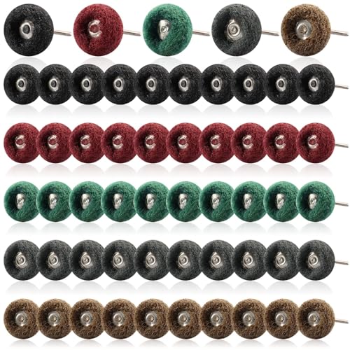 Rocaris 50 Pcs Abrasive Buffing Wheels, 1 inch, 1/8" Shank