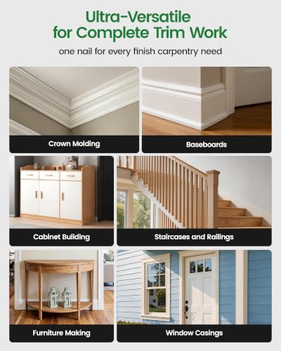 meite 16 Gauge Finish Nails 2 Inch Galvanized 20 Degree Angled 500PCS - size: 2 Inch