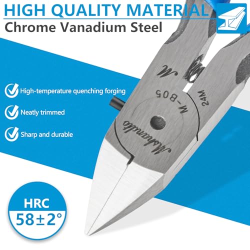 Wire Cutters, 5" Electronic Needle Flush Cutters, Ultra-Sharp Crafts Diagonal Cutters Pliers, Wire Snips Side Cutters for Circuit Board, Plastic, Soft Copper Wire, Floral - size: B05-1Pack